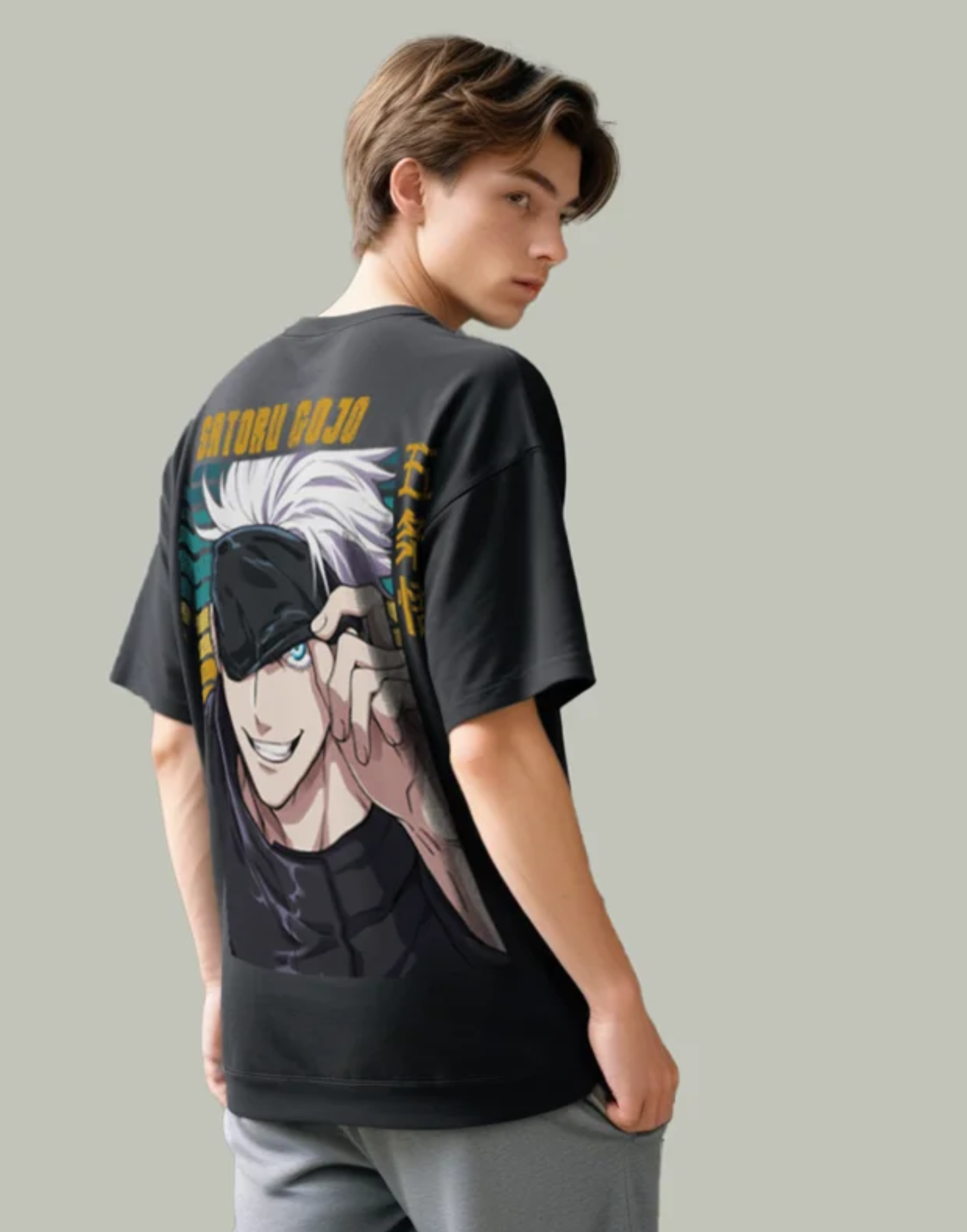 Satoru T Shirt Oversize Anime JJK X Gojo Satoru Premium Heavy