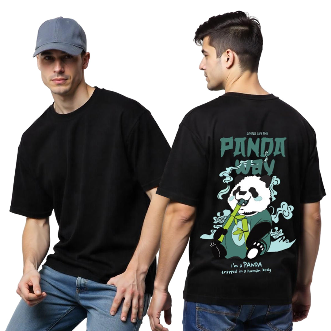 Panda Way Printed Premium Heavy Oversized T-Shirt