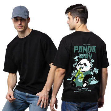 Panda Way Printed Premium Heavy Oversized T-Shirt
