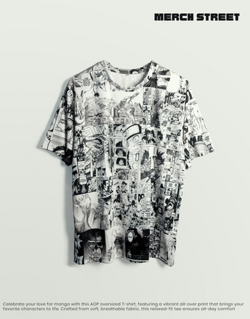 Manga: Comic Stripes Anime Oversized T-Shirt