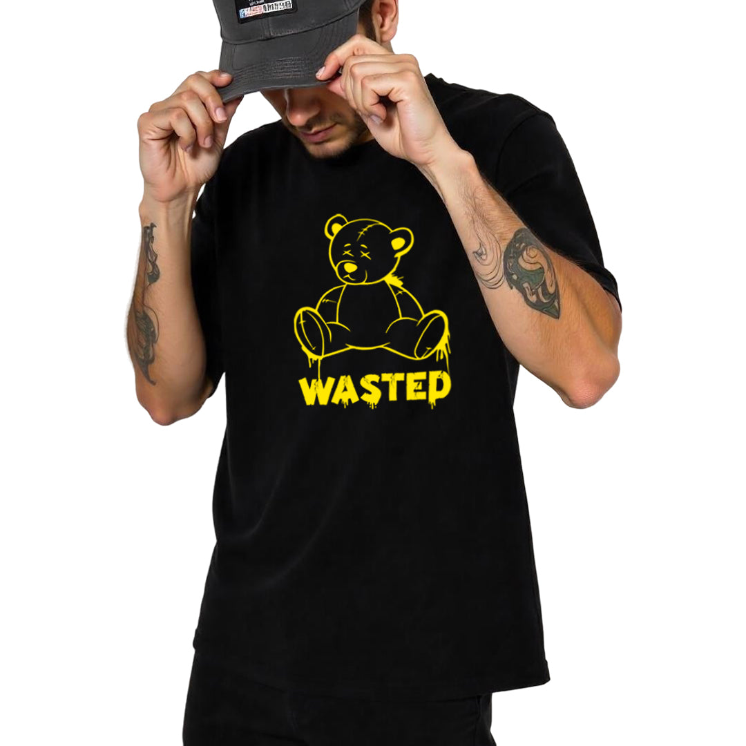 Wasted Bear Printed Premium Heavy Oversized T-Shirt